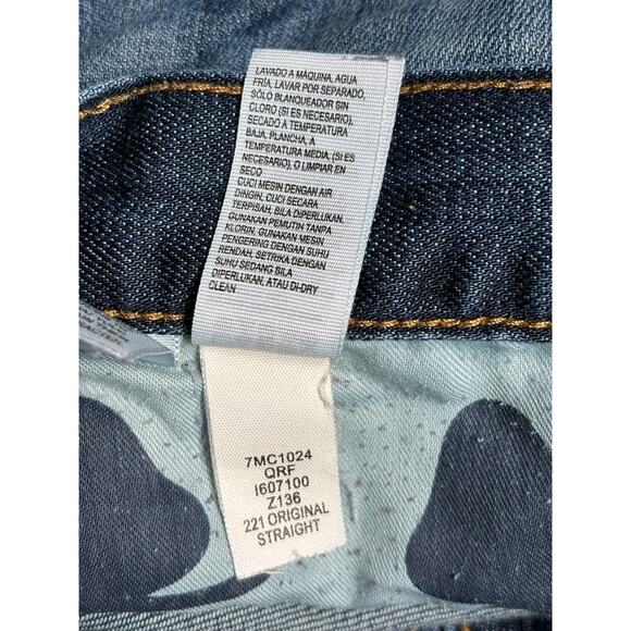 Lucky Brand 221 Straight Jeans Mens Size 40x32 Blue Denim Stretch Mid Rise - Picture 4 of 9